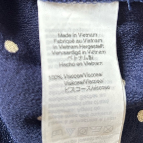 MADEWELL Ruffle-Strap Button-Front Dress in Polka Dot navy white size 2 - Picture 11 of 13